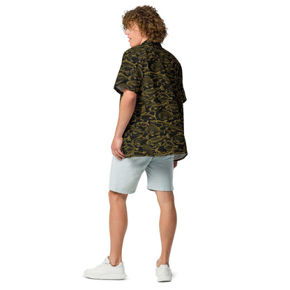 Sea of Gold Riches Button Down Hawaiian Shirt - MENLL