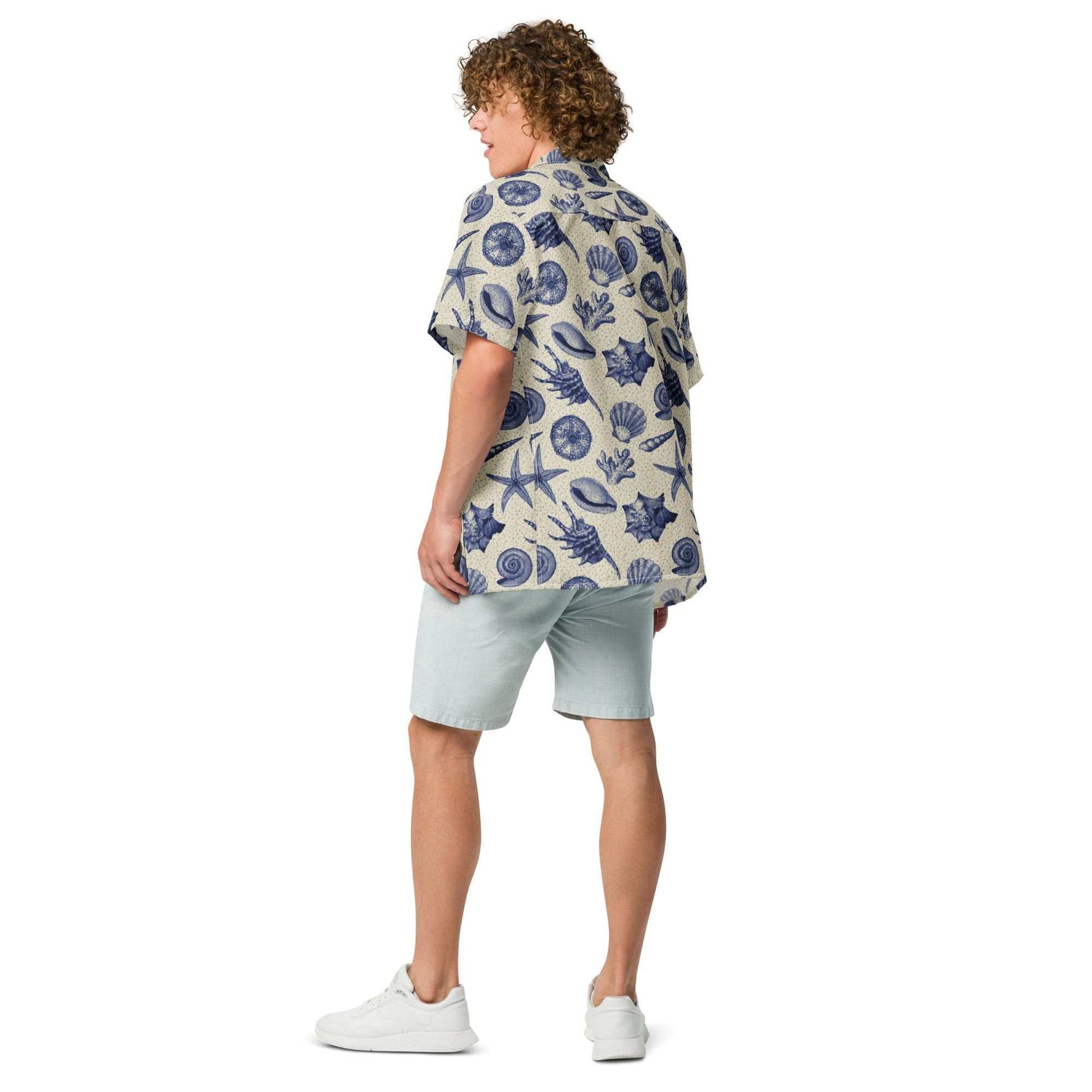 Men’s Vintage Beach Shell Hawaiian Shirt – Lightweight & Sustainable - MENLL