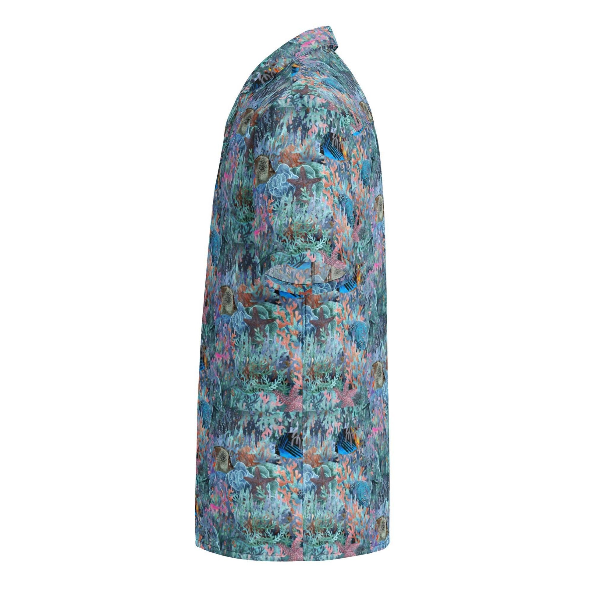 Marine Life Party Button Down Hawaiian Shirt - MENLL