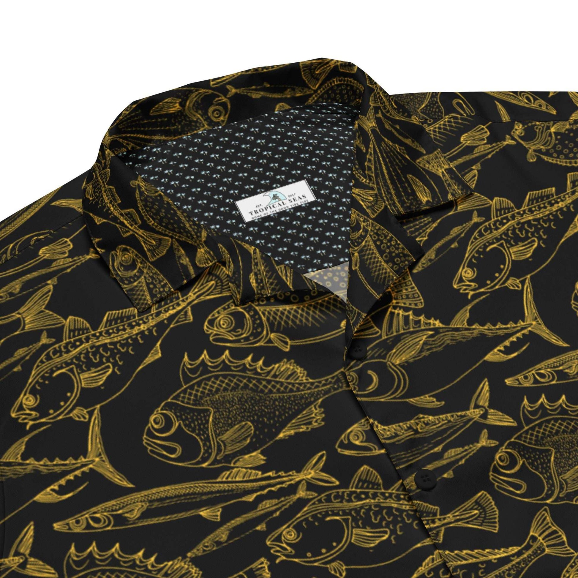 Sea of Gold Riches Button Down Hawaiian Shirt - MENLL