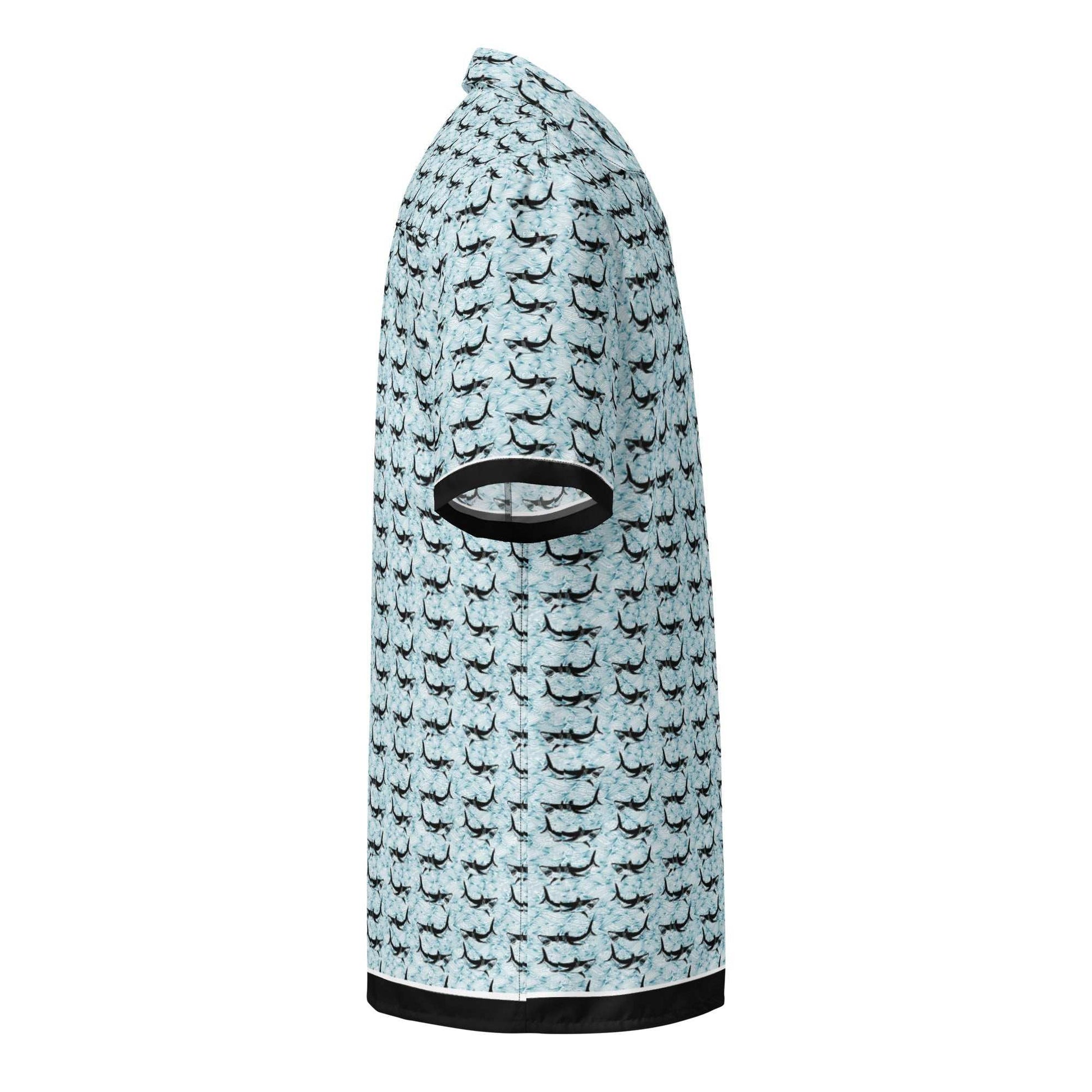 Shark Frenzy Button Down Hawaiian Shirt - MENLL