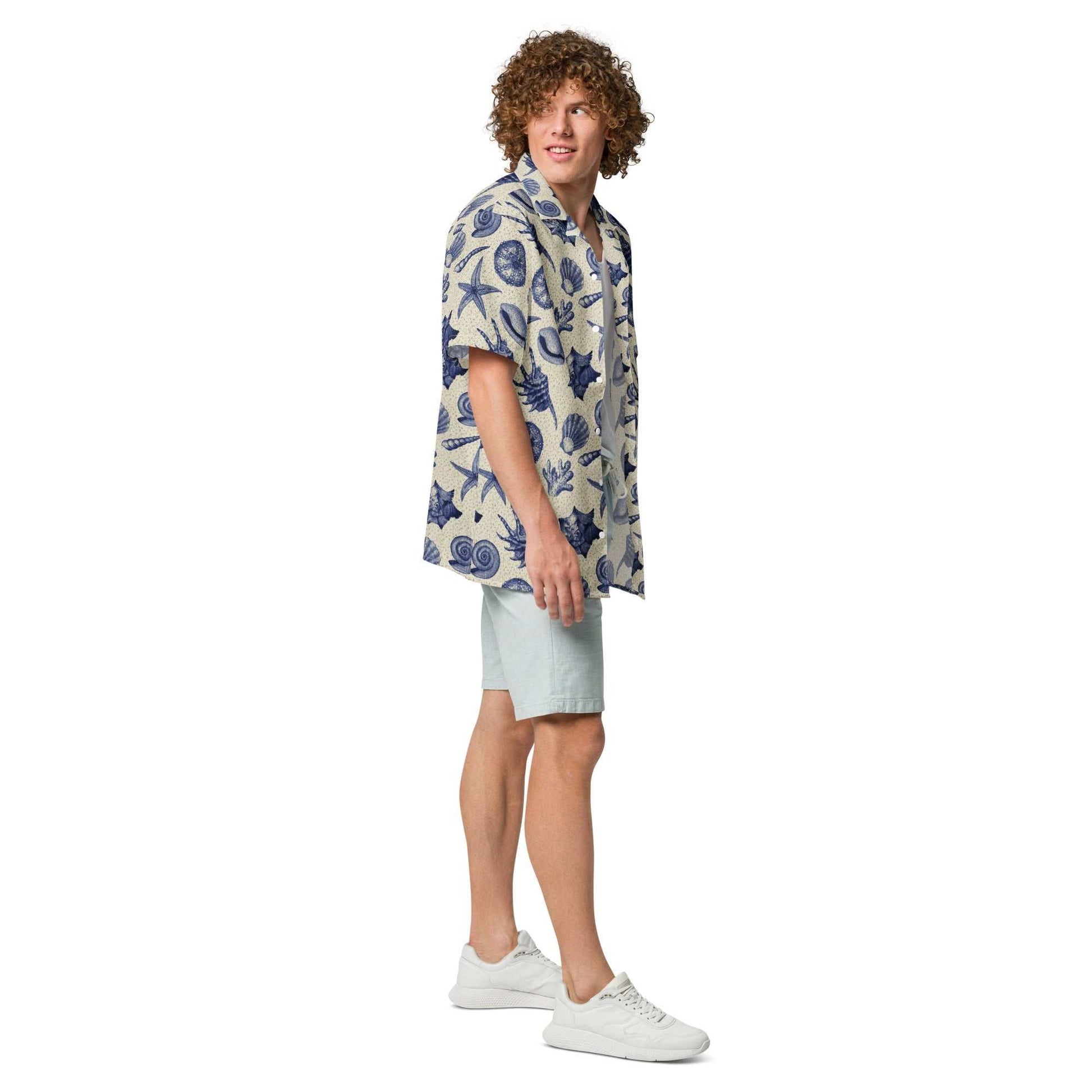 Men’s Vintage Beach Shell Hawaiian Shirt – Lightweight & Sustainable - MENLL
