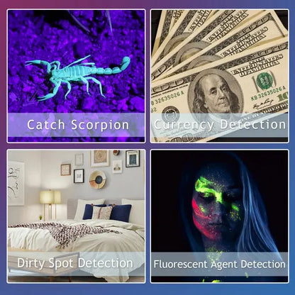 2-in-1 LED Flashlight, Ultraviolet And White Light, Adjustable Focus LED Inspection Light,2 Pack-TK,TMEU For Self-pickup MENLL