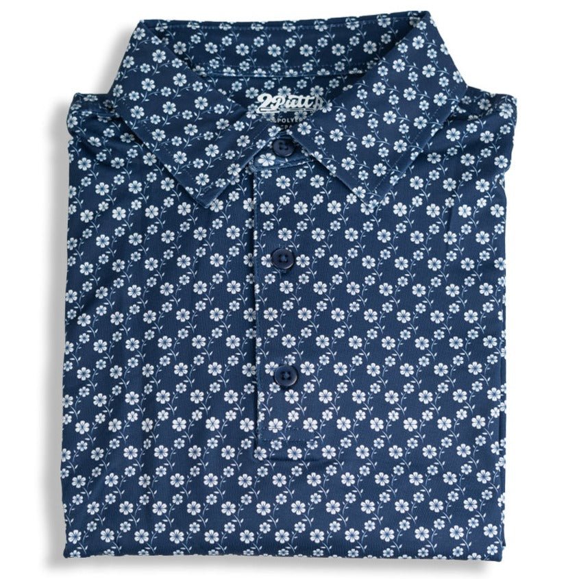 2putt Blue Floral Men's Polo - Main Product Image