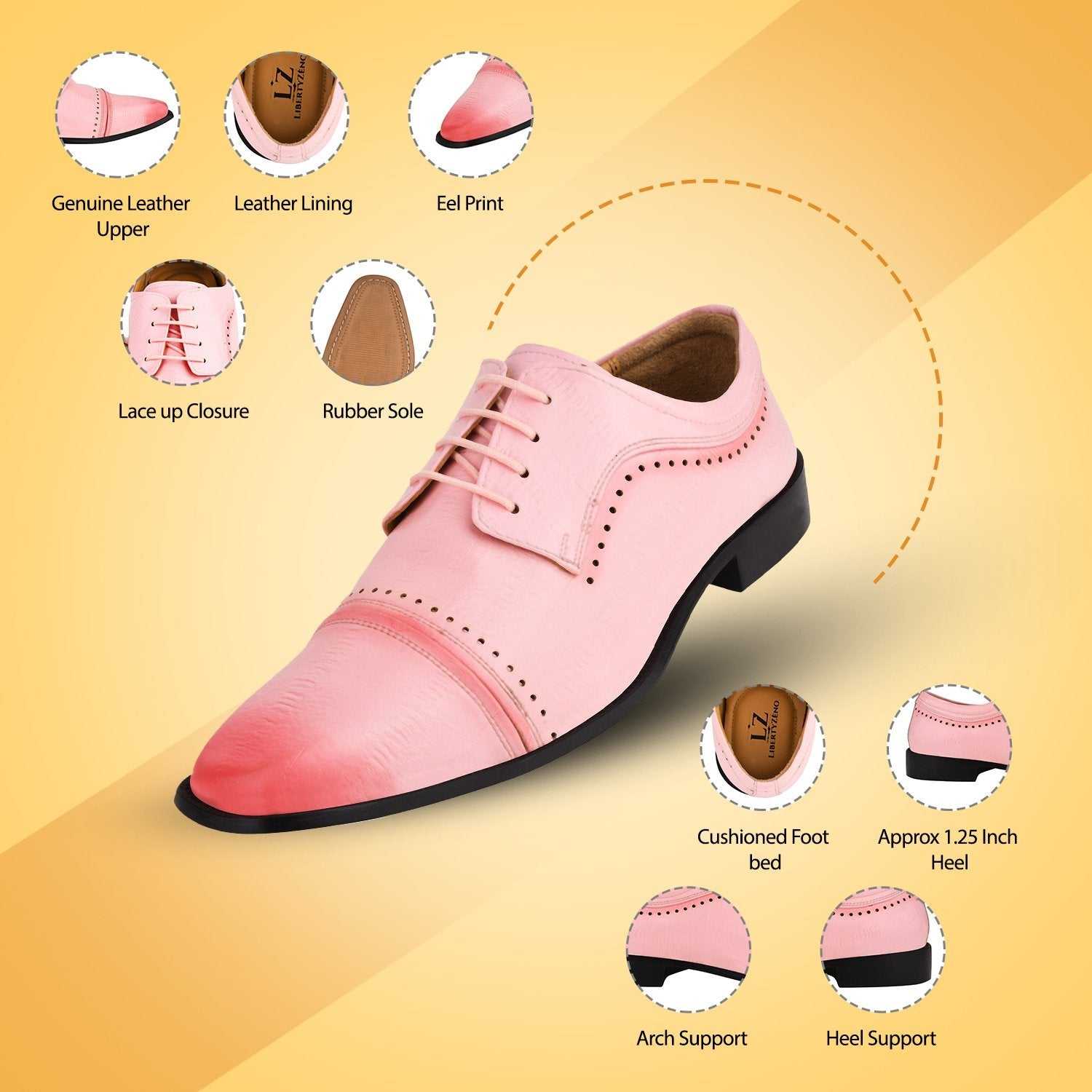 BRUCE Leather Oxford Style Dress Shoes - MENLL