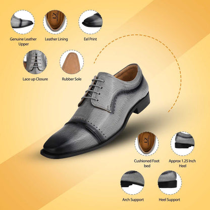BRUCE Leather Oxford Style Dress Shoes - MENLL