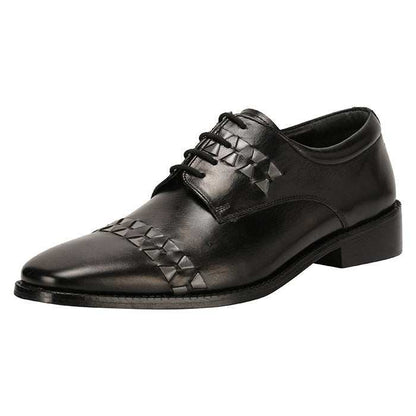 Carrey Leather Derby Style Black Dress Shoes for Men