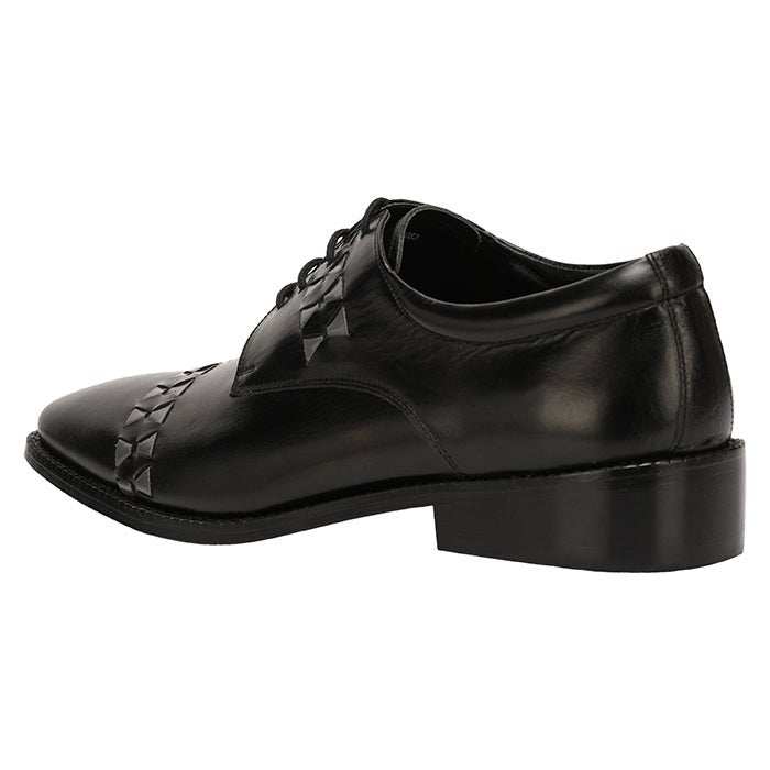 Carrey Leather Derby Style Dress Shoes for Men - Black and Burgundy Colors - MENLL