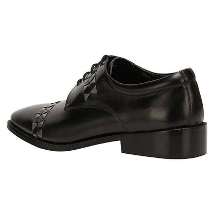 Carrey Leather Derby Style Dress Shoes for Men - Black and Burgundy Colors - MENLL