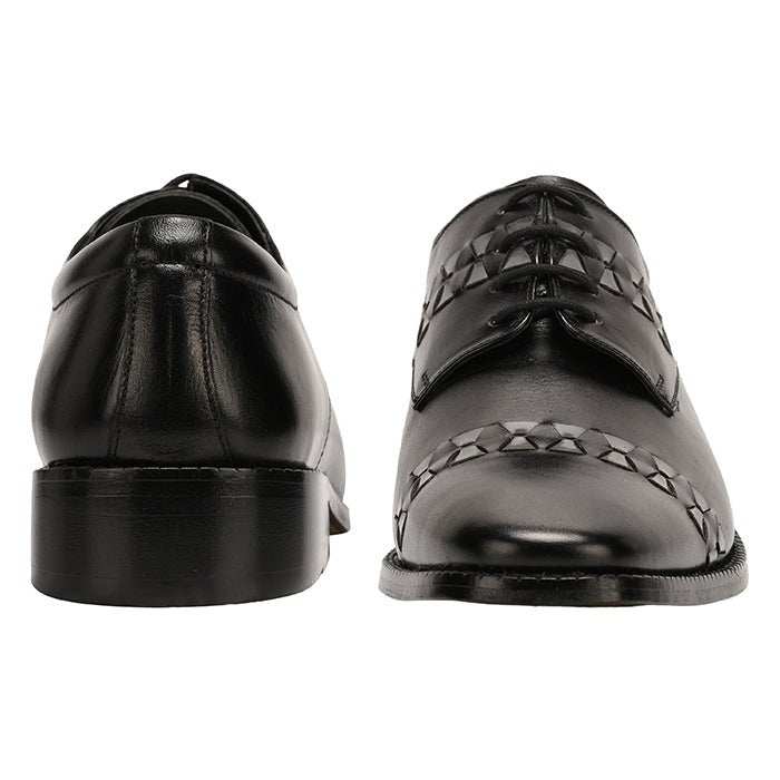 Carrey Leather Derby Style Dress Shoes for Men - Black and Burgundy Colors - MENLL