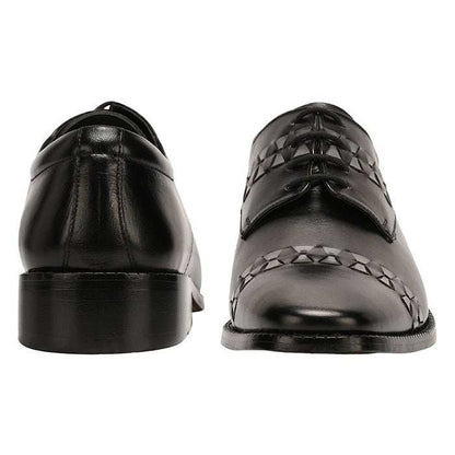 Carrey Leather Derby Style Dress Shoes for Men - Black and Burgundy Colors - MENLL
