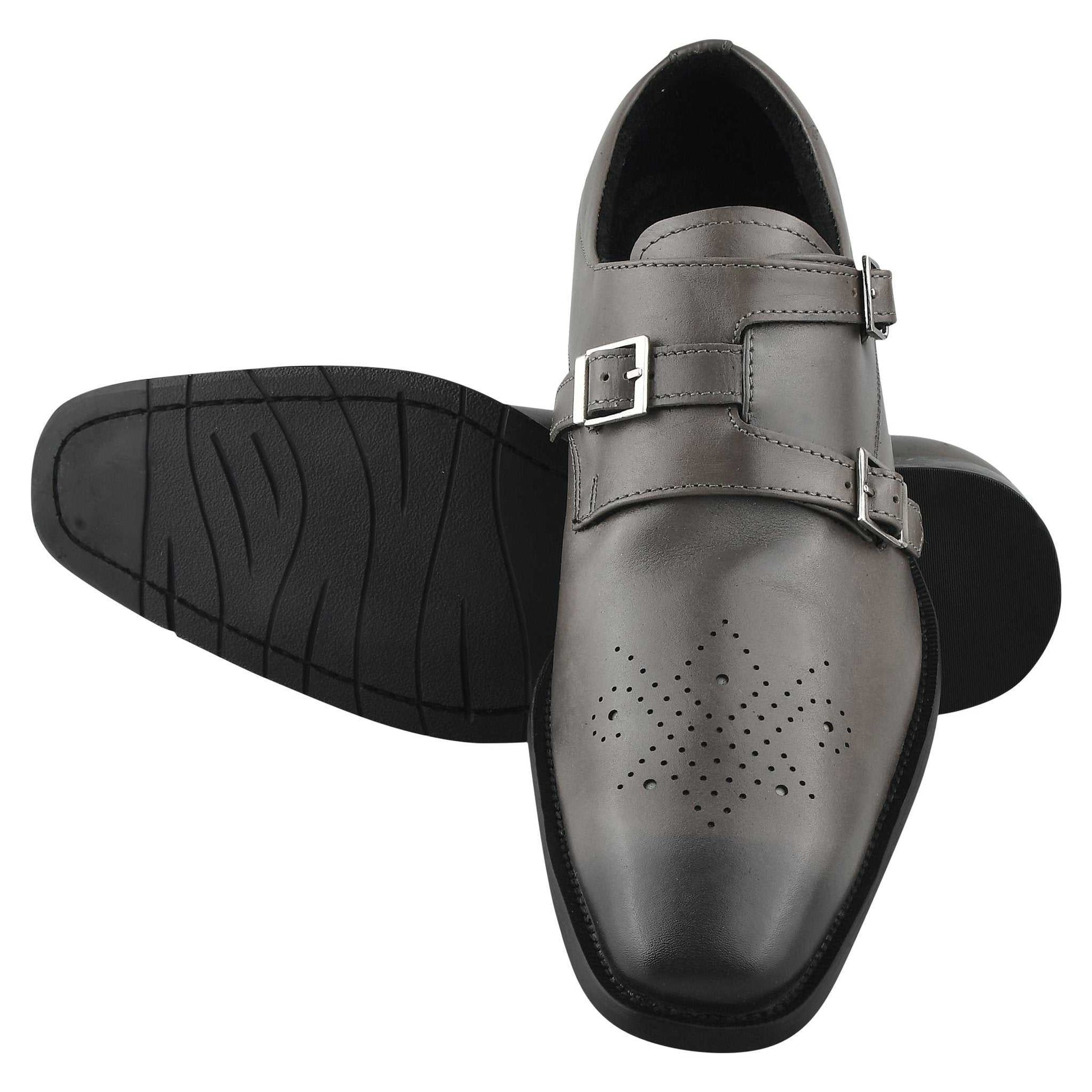 Chatswood Leather Oxford Style Monk Straps - MENLL