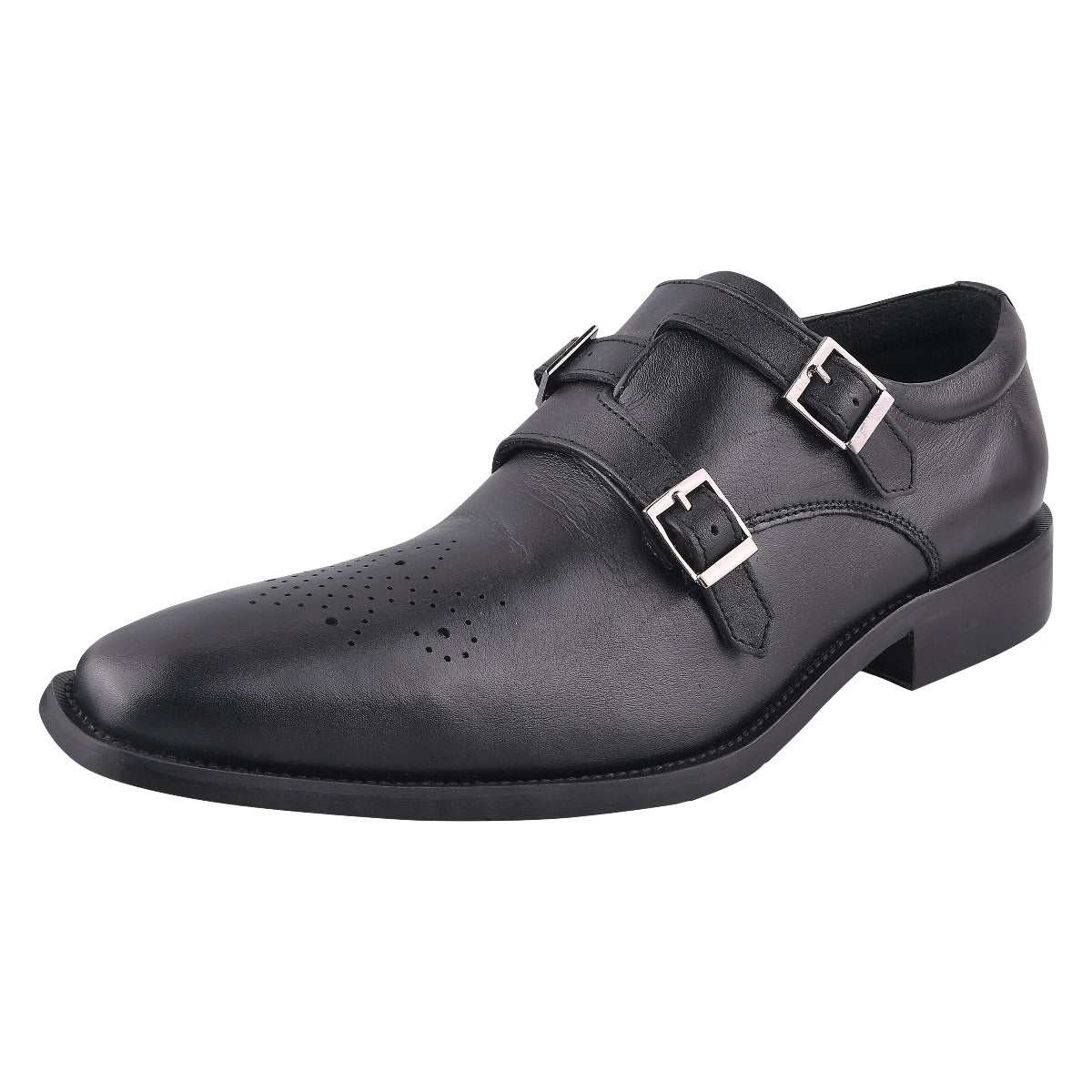 Chatswood Leather Oxford Style Monk Straps with triple monk design and genuine leather.