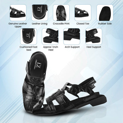 Accessories - DYTAN Kids Genuine Leather Fisherman Crocodile Print Des LIBERTYZENO