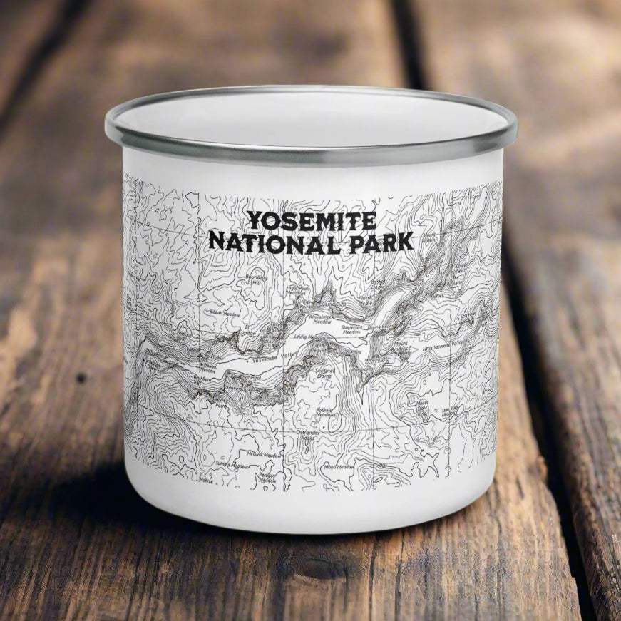 Yosemite National Park Topographic Durable Enamel Camp Mug - MENLL
