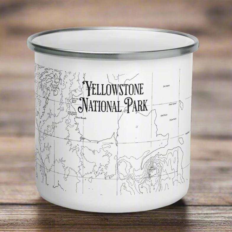 Yellowstone National Park Topographic Durable Enamel Camp Mug - MENLL
