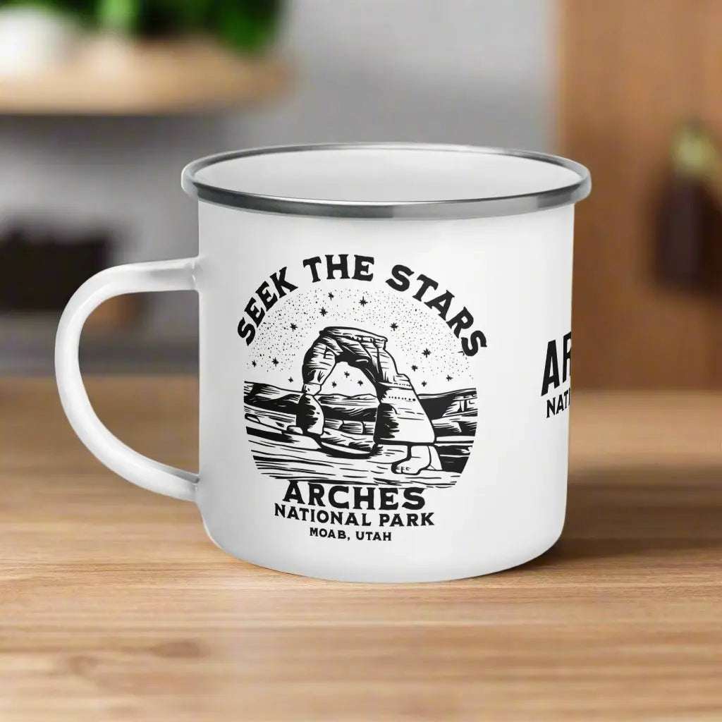 Arches National Park Seek The Stars Durable Enamel Camp Mug - MENLL