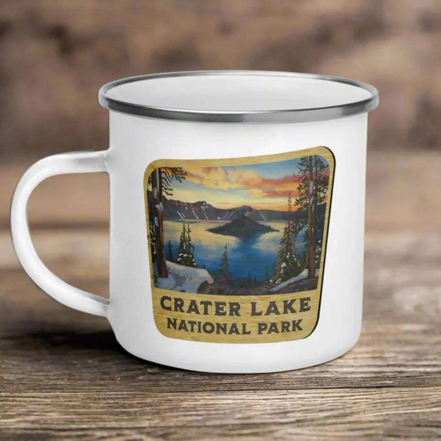 Crater Lake National Park Durable Enamel Camp Mug - MENLL
