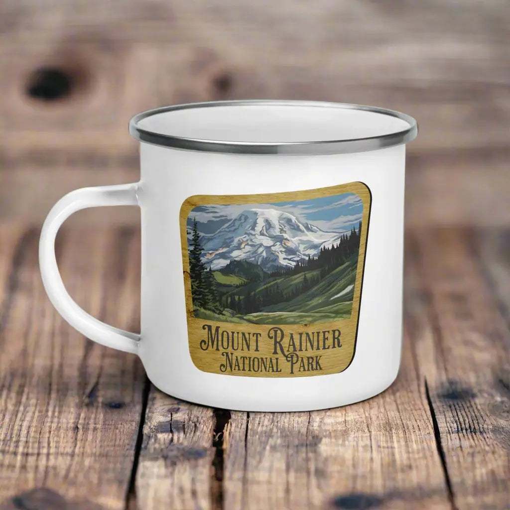 Mount Rainier National Park Durable Enamel Camp Mug - MENLL