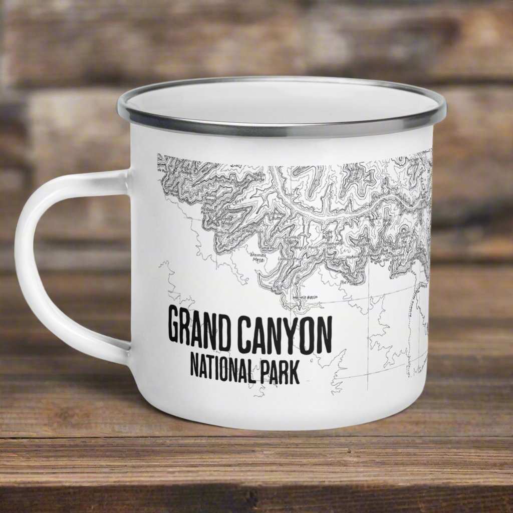Grand Canyon National Park Topographic Durable Enamel Camp Mug - MENLL