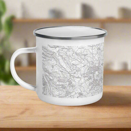 Mount Rainier Topographic Durable Enamel Camp Mug USGS National Park Map - MENLL