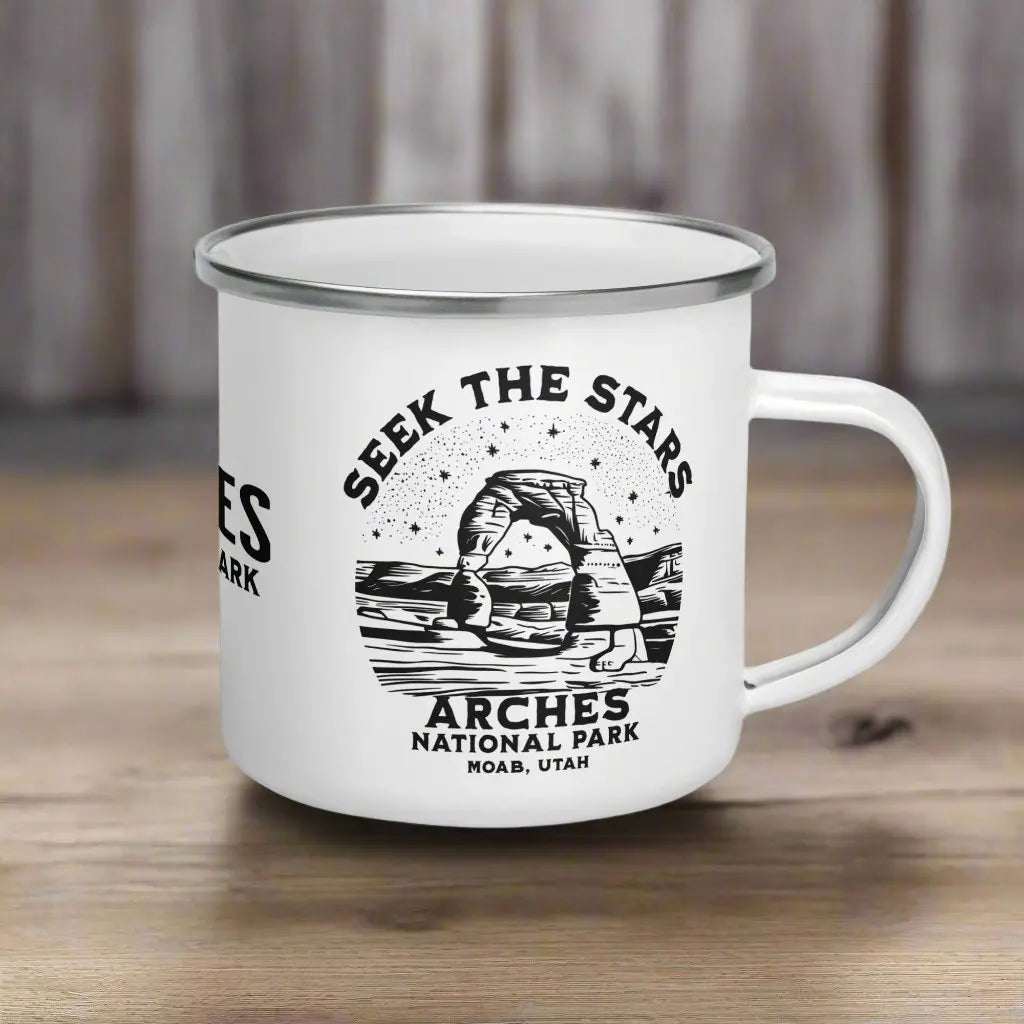 Arches National Park Seek The Stars Durable Enamel Camp Mug - MENLL