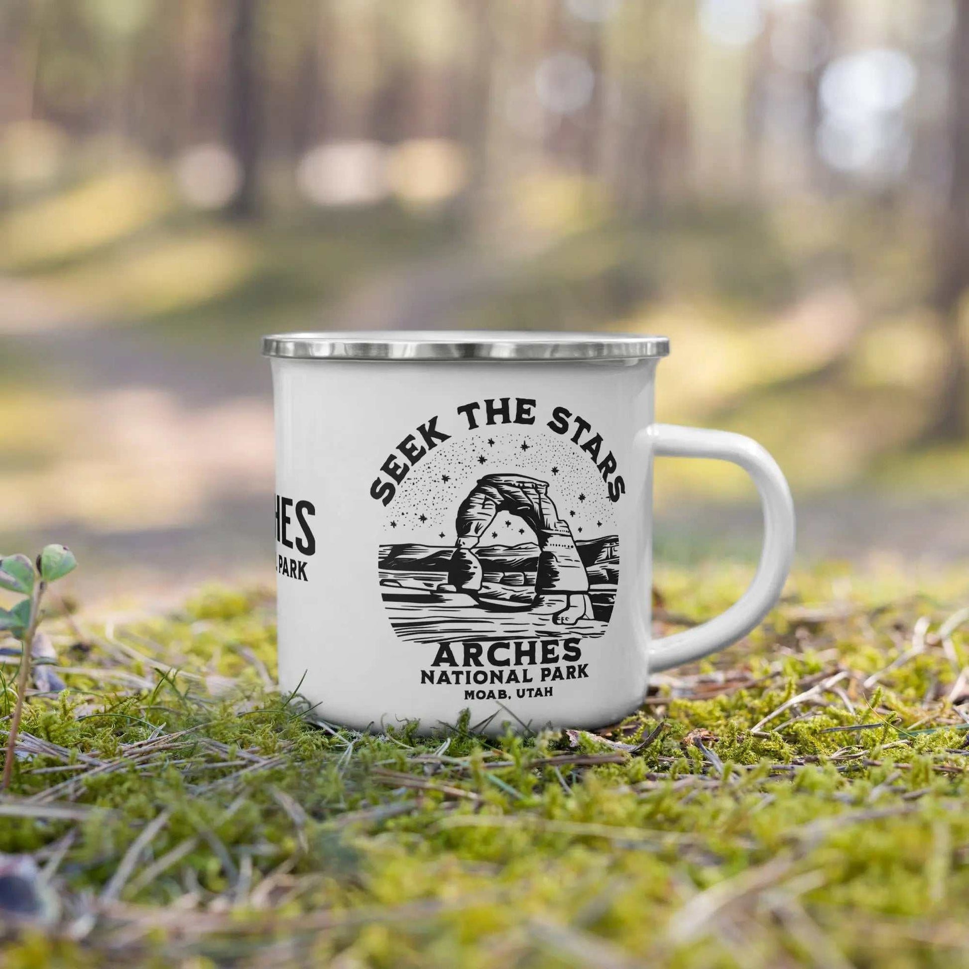 Arches National Park Seek The Stars Durable Enamel Camp Mug - MENLL