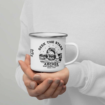 Arches National Park Seek The Stars Durable Enamel Camp Mug - MENLL