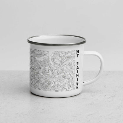 Mount Rainier Topographic Durable Enamel Camp Mug USGS National Park Map - MENLL