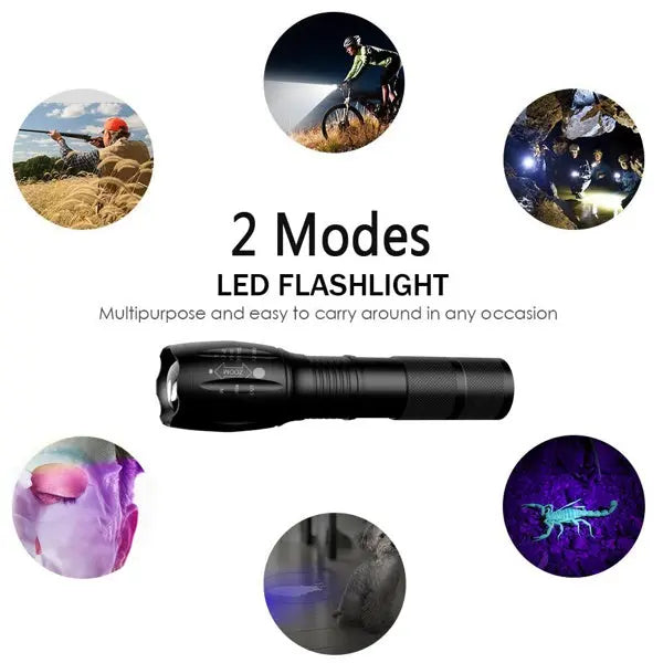 2-in-1 LED Flashlight, Ultraviolet And White Light, Adjustable Focus LED Inspection Light,2 Pack-TK,TMEU For Self-pickup MENLL