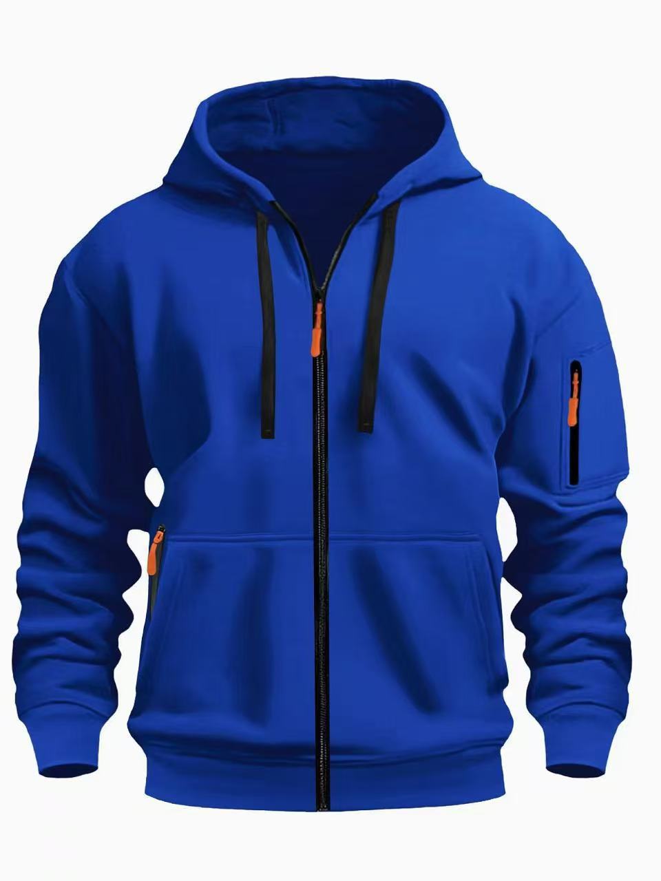 MENLL Zipper Hoodie Men's Sports Casual Cardigan Coat Warm Fleece