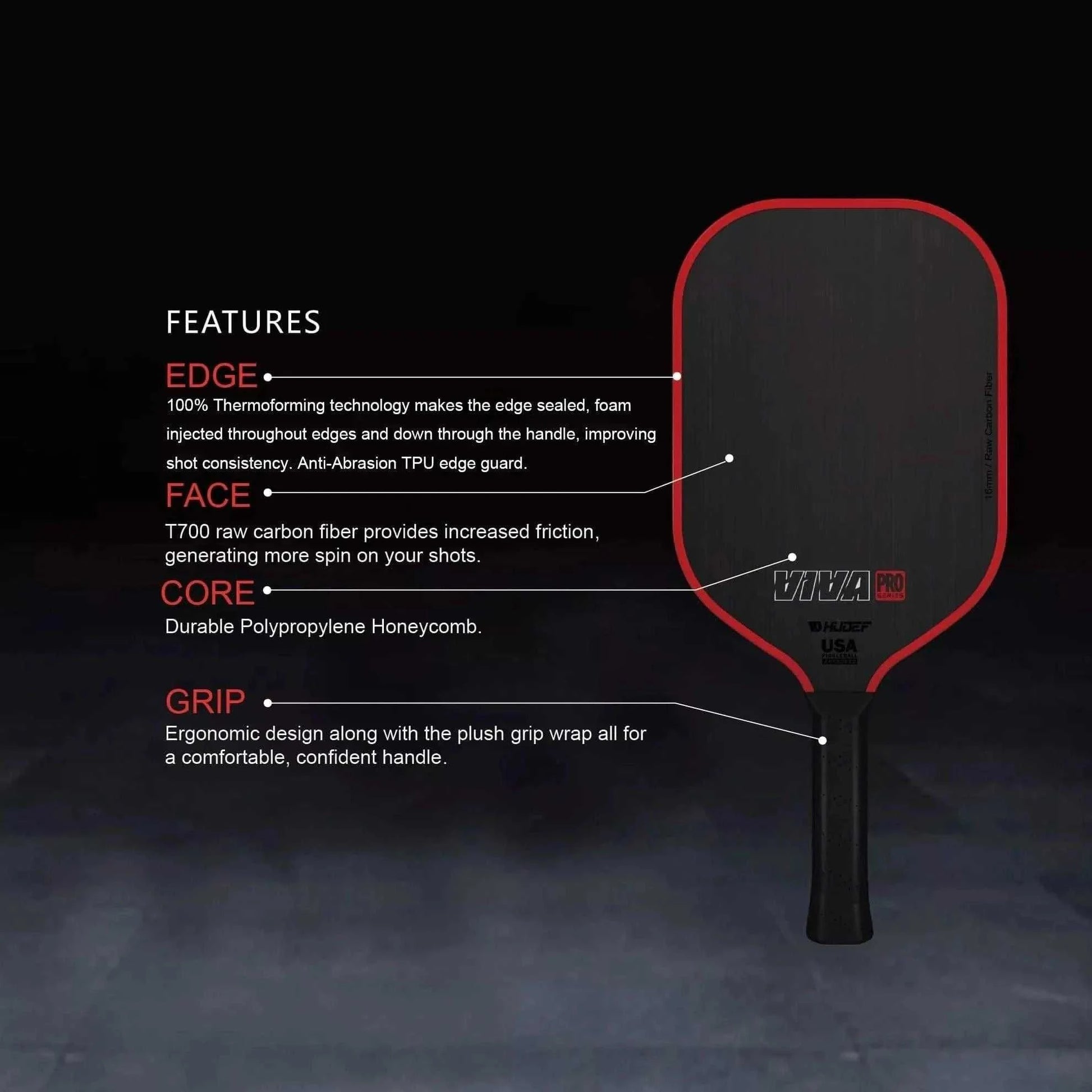 HUDEF Viva Pro™ (Power Paddle) Pickleball Paddle - MENLL