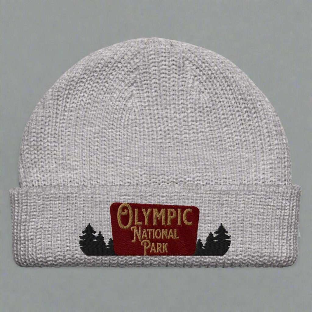 Olympic National Park Sign Embroidered Beanie Winter Hat - MENLL