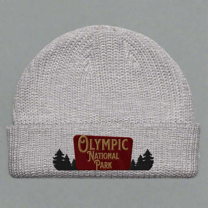 Olympic National Park Sign Embroidered Beanie Winter Hat - MENLL