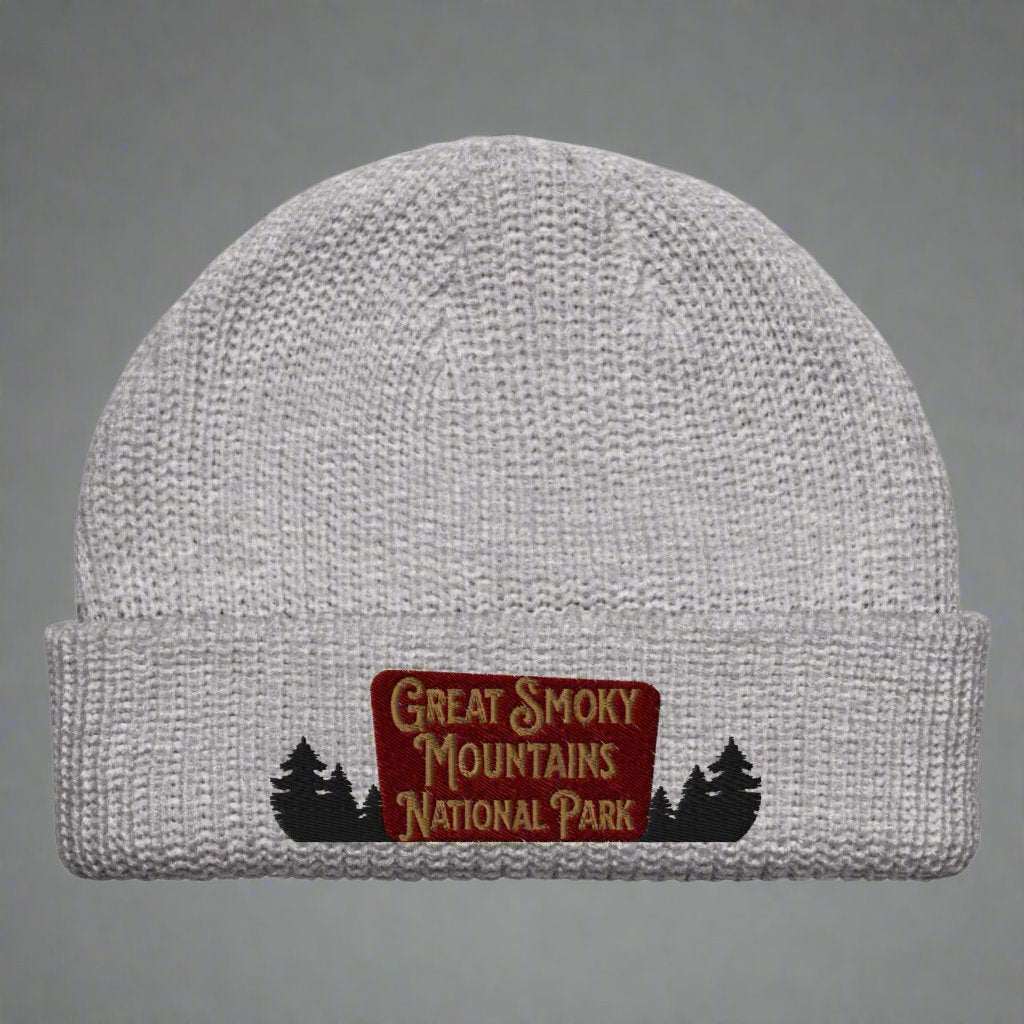 Great Smoky Mountains Embroidered National Park Sign Beanie - MENLL