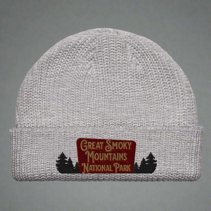 Great Smoky Mountains Embroidered National Park Sign Beanie - MENLL