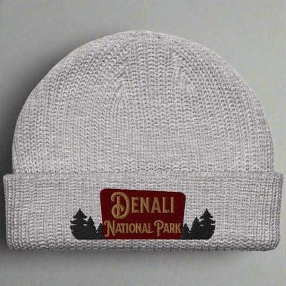 Denali National Park Sign Embroidered Beanie - MENLL