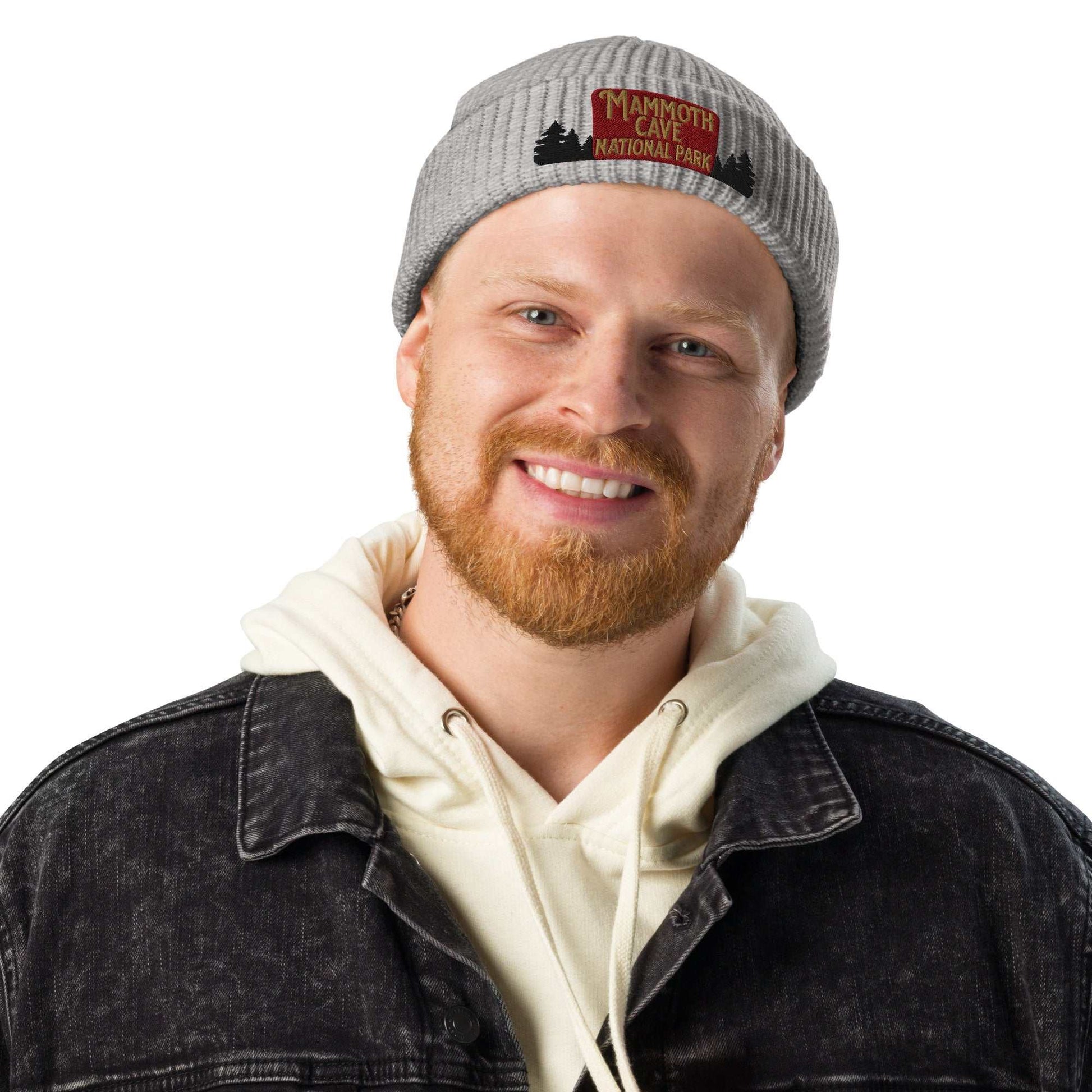 Mammoth Cave National Park Sign Embroidered Beanie - MENLL