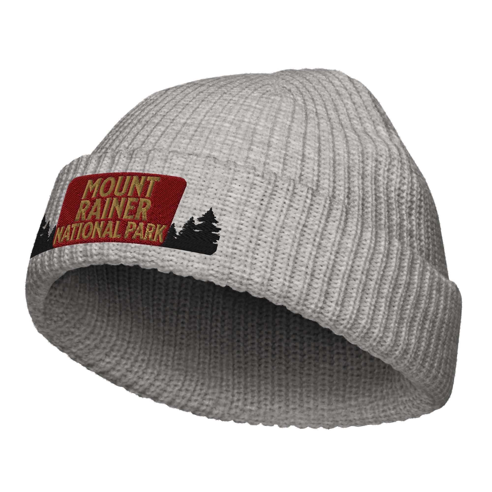 Mount Rainier National Park Sign Embroidered Beanie - MENLL