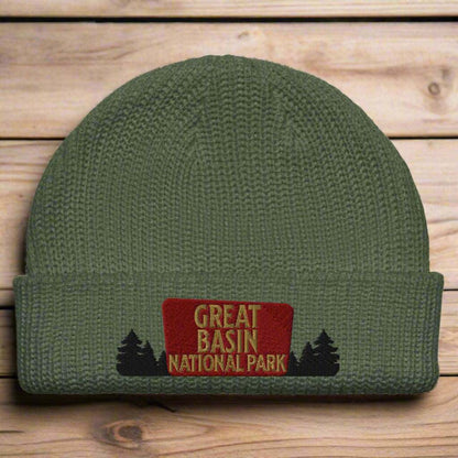 Great Basin National Park Sign Embroidered Wharf Style Beanie Winter Hat - MENLL