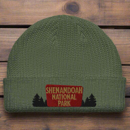 Shenandoah National Park Sign Embroidered Beanie - MENLL