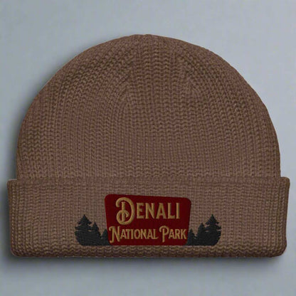Denali National Park Sign Embroidered Beanie - MENLL