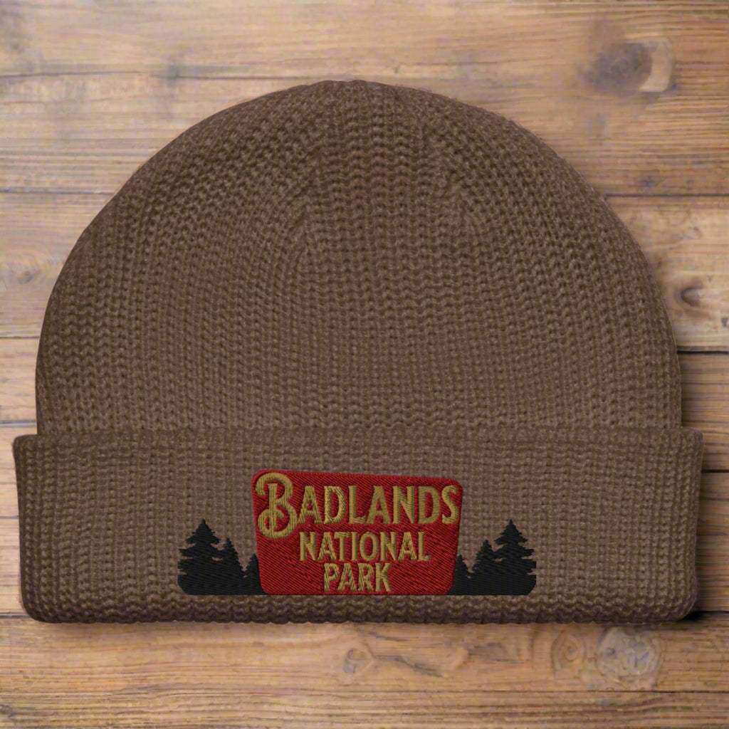 Badlands National Park Wharf Fisherman Style Embroidered Beanie - MENLL