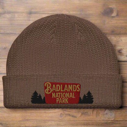 Badlands National Park Wharf Fisherman Style Embroidered Beanie - MENLL