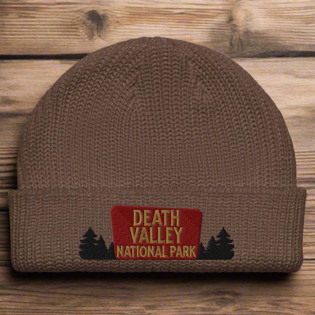 Death Valley National Park Sign Embroidered Beanie - MENLL