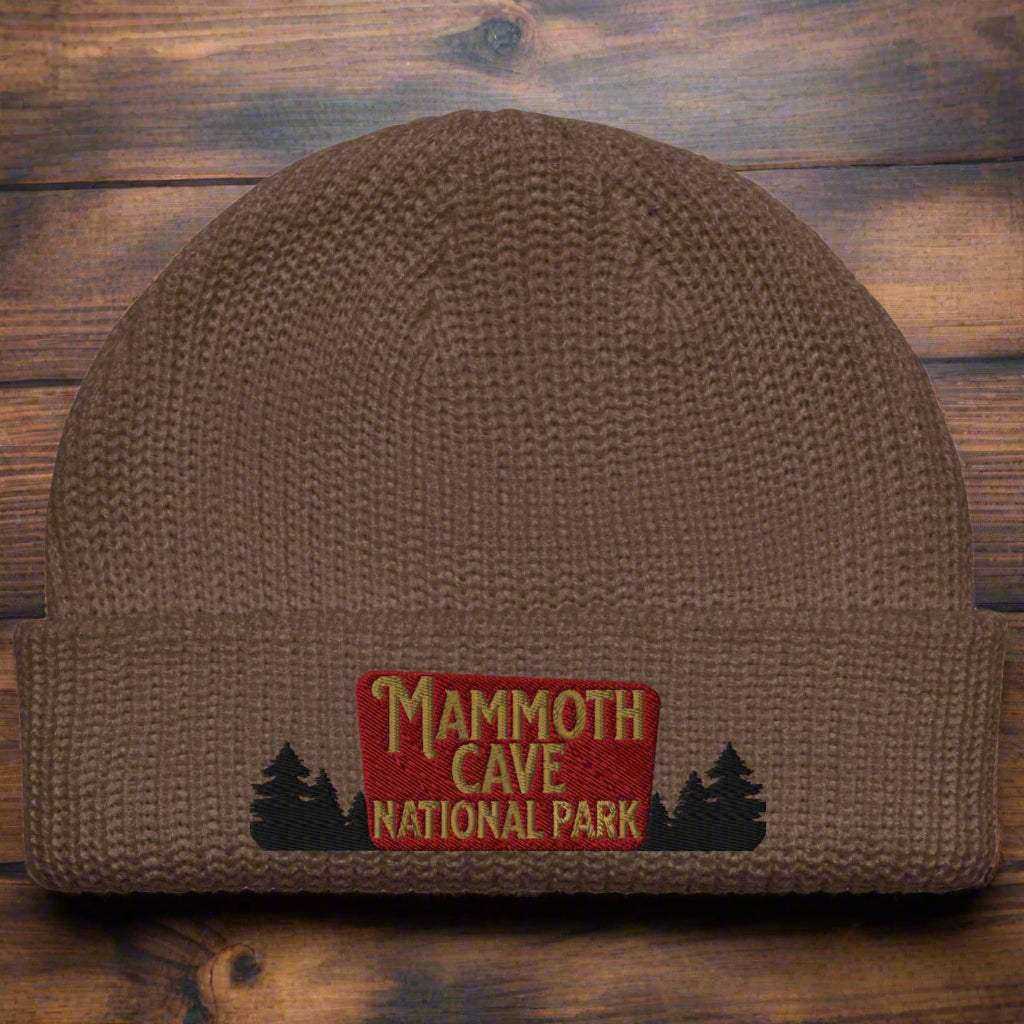 Mammoth Cave National Park Sign Embroidered Beanie - MENLL