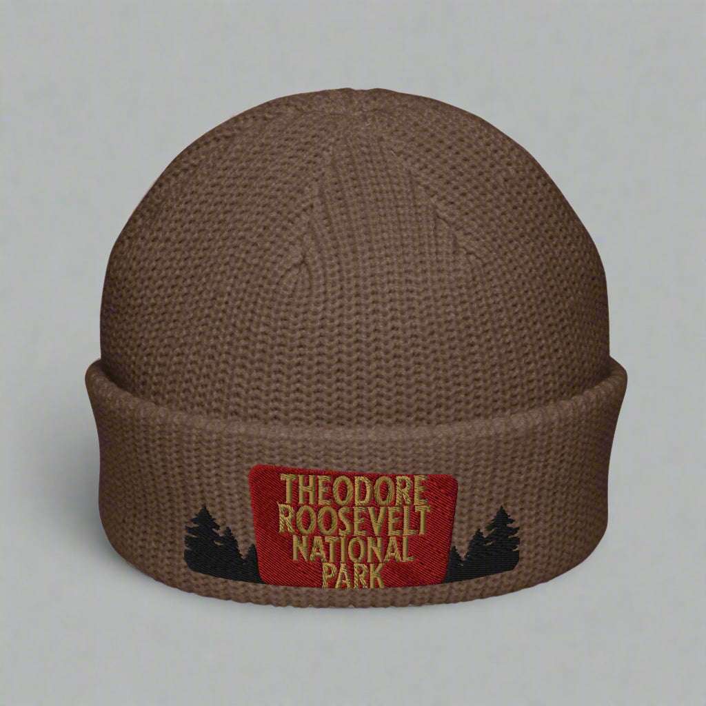 Theodore Roosevelt National Park Sign Embroidered Wharf Beanie - MENLL