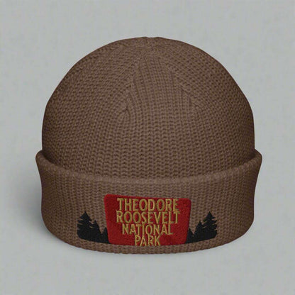 Theodore Roosevelt National Park Sign Embroidered Wharf Beanie - MENLL