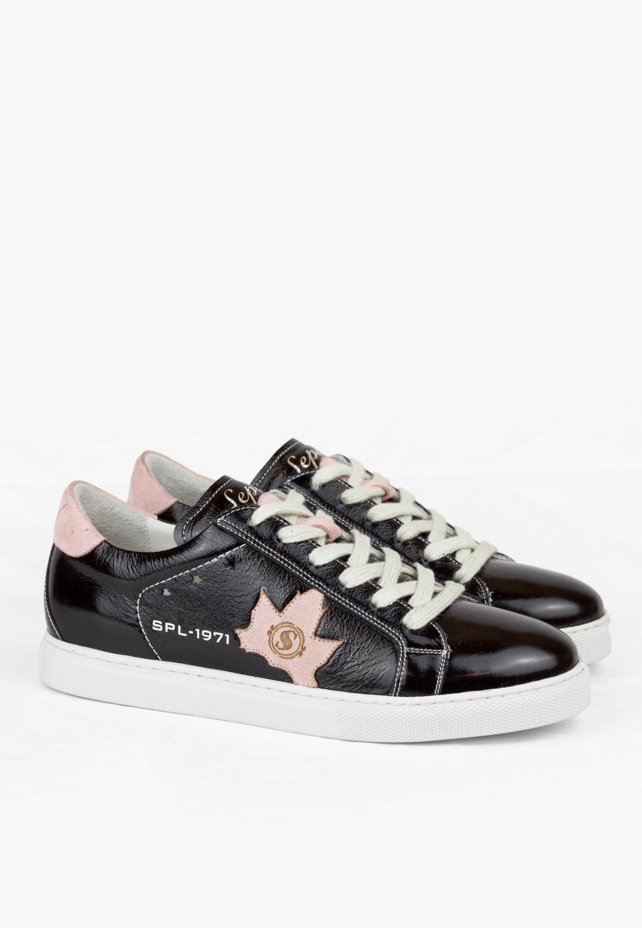 Sepol Women's Fresh Leather Sneaker Black by SEPOL Shoes