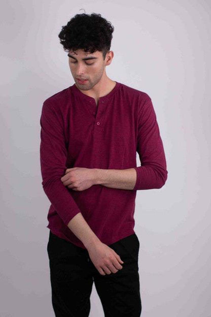 Elevate Your Style with Comfort: Men's Long Sleeve Classic Henley T-Shirt